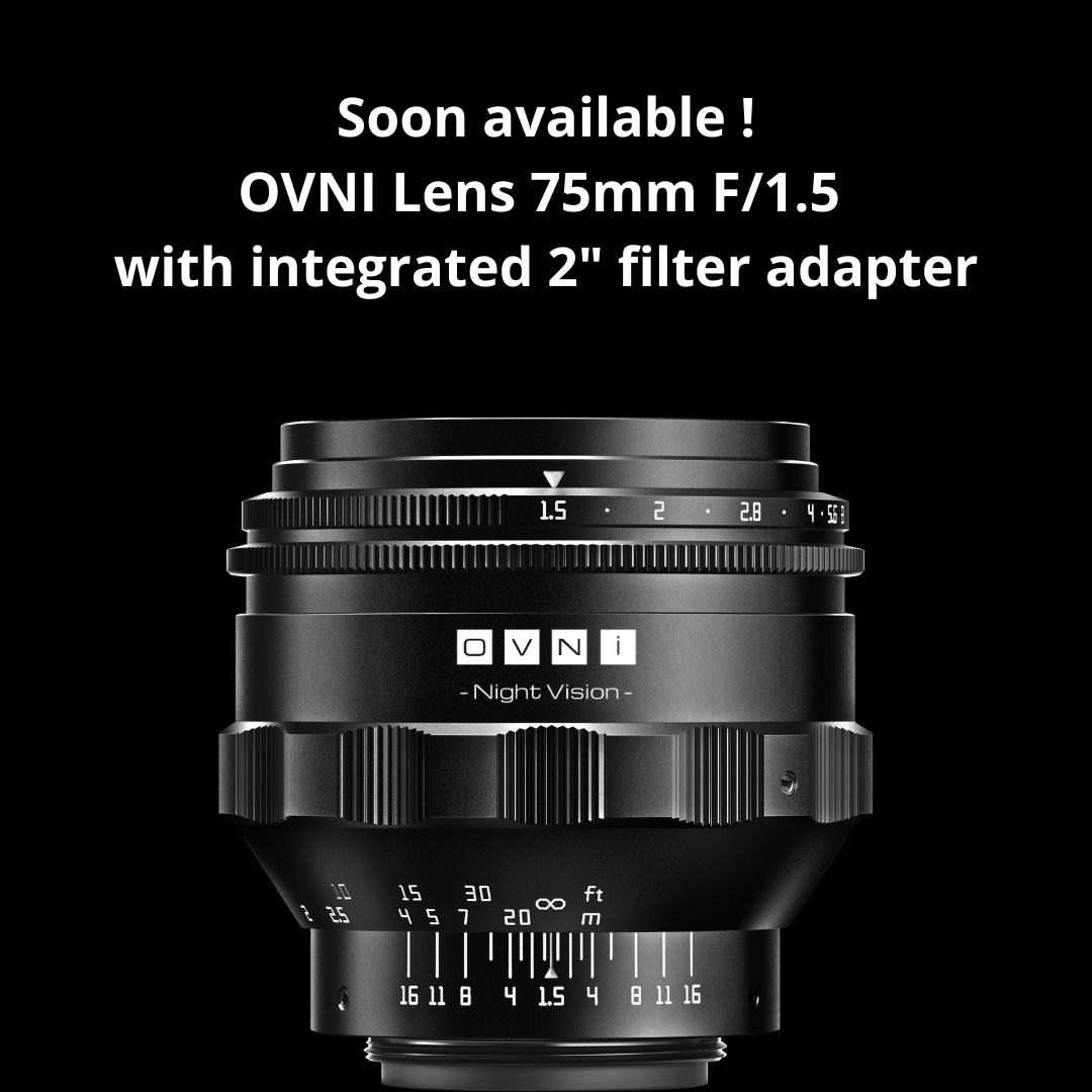 OVNI Lens 75mm F/1.5 with integrated 2" filter adapter